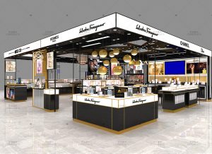 商场化妆品彩妆美妆店展柜设计制作效果图展示