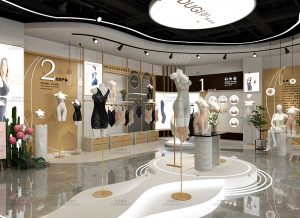 内衣店烤漆展柜制作,内衣展柜定制厂家效果图设计方案