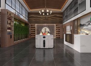 新中式烟酒展柜效果图,烟酒展柜制作厂家效果图设计