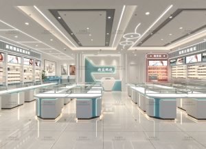西安眼镜店展柜定做厂家,眼镜店货柜订制效果图设计