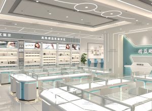 眼镜店装修效果图,及眼镜展柜货柜效果图设计方案