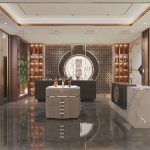 习酒高端白酒专卖店装修及柜台设计360全景效果图