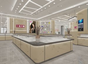 黄金珠宝展柜街铺店设计方案效果图！