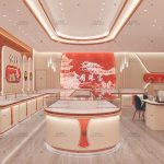 黄金专卖店展柜设计效果图：创意与实用并存的珠宝展示方案