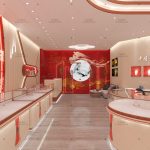 黄金专卖店展柜设计效果图：创意与实用并存的珠宝展示方案